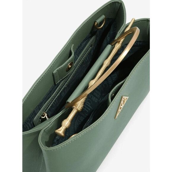 Loungefly Harry Potter Deathly Hallows Elder Wand Green Gold Handbag Purse - Picture 5 of 5